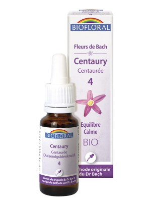 Image de Centaury Centaury n°4 - Calm and Balance Organic with Flowers of Bach 20 ml - Biofloral depuis The 38 flowers of Bach regulate your emotional states