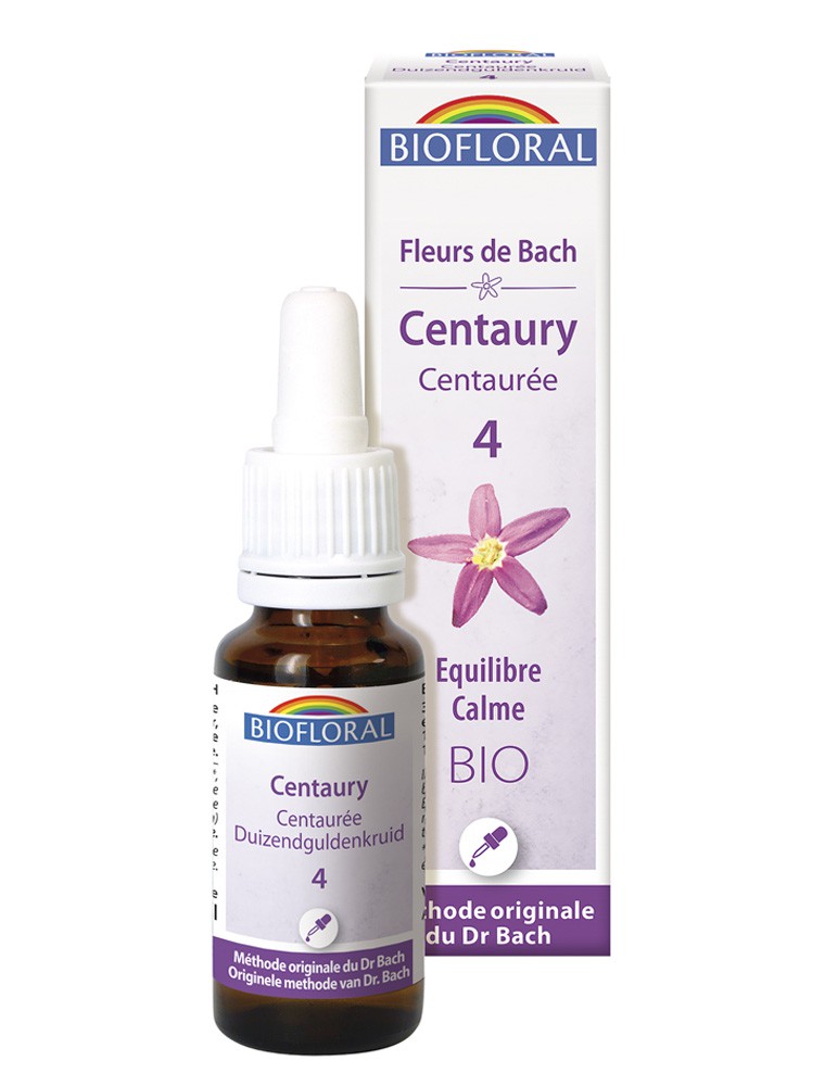 Image principale de la modale pour Centaury Centaurée n°4 - Calme et Équilibre Bio aux Fleurs de Bach 20 ml - Biofloral