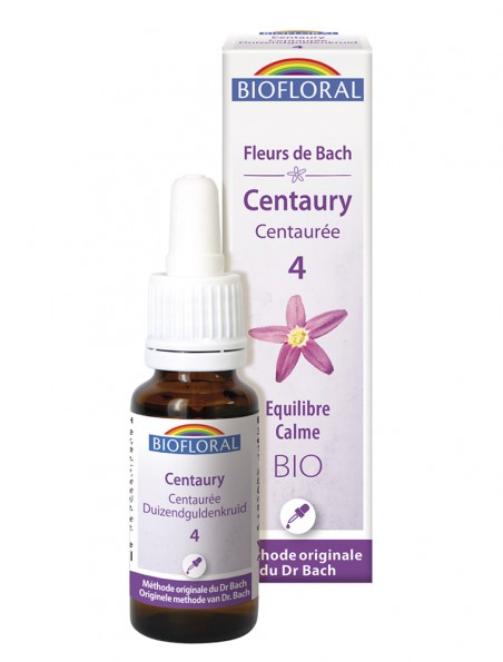 Achetez Centaury Centaurée n°4 - Calme et Équilibre Bio aux Fleurs de Bach 20 ml - Biofloral à l'herboristerie Louis Image principale de Centaury Centaurée n°4 - Calme et Équilibre Bio aux Fleurs de Bach 20 ml - Biofloral