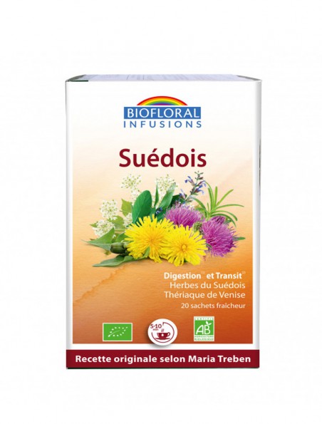 Elixir du Suédois Bio - Digestion et Vitalité 20 infusettes - Biofloral Elixir du Suédois Bio - Digestion et Vitalité 20 infusettes - Biofloral