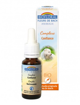 Image de Complexe Confiance Bio - Fleurs de Bach pour Animaux 20 ml - Biofloral depuis Rescue remedy pets pour la sensibilité de vos animaux