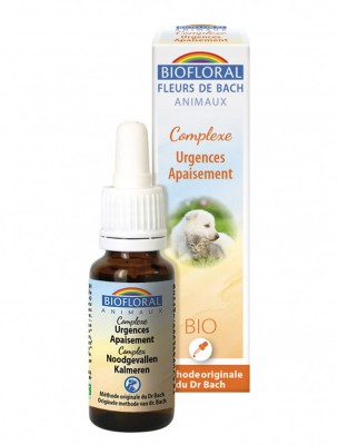 Image de Complexe Urgences-Apaisement Bio - Fleurs de Bach pour Animaux 20 ml - Biofloral depuis Commandez les produits Biofloral à l'herboristerie Louis