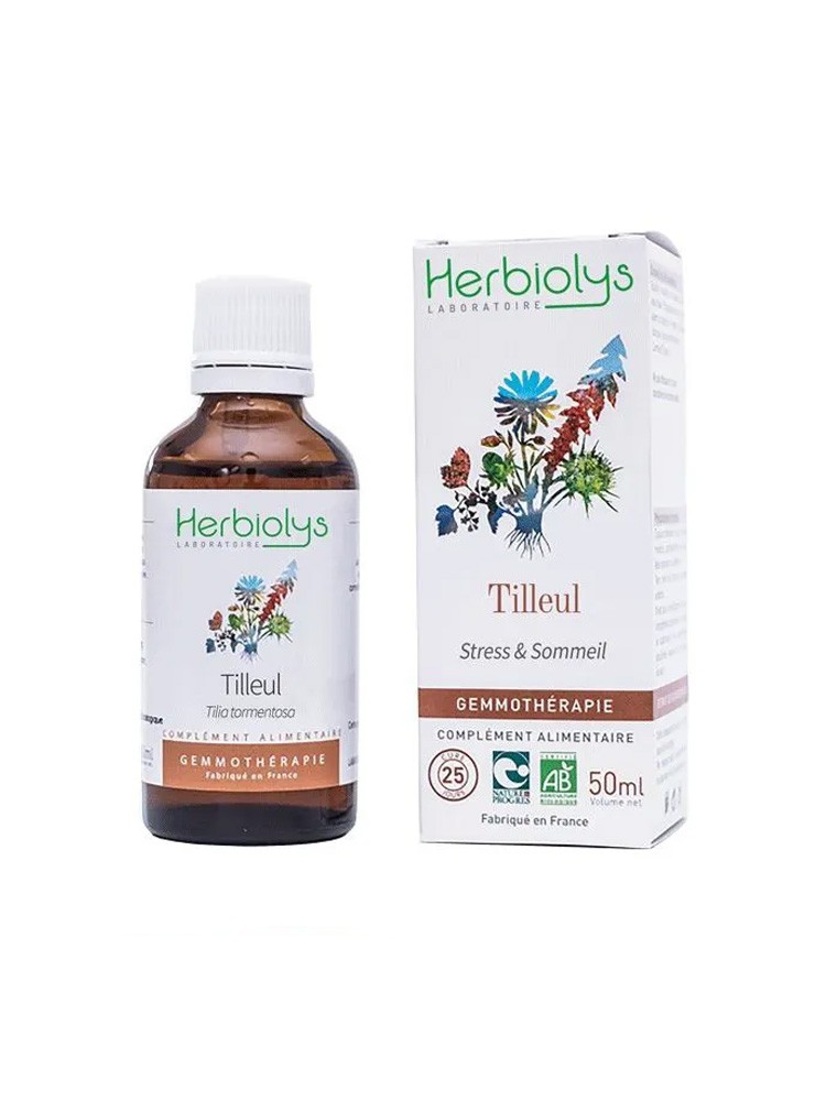 Image principale de la modale pour Tilleul argenté Macérât de bourgeon Bio - Stress et Sommeil 50 ml - Herbiolys
