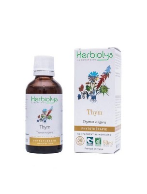 Image de Thym Bio - Digestion et Tonus Teinture-mère Thymus vulgaris 50 ml - Herbiolys via Baume Souverain Respiration Bio - 30 ml