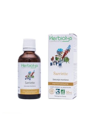 Image de Sarriette des Montagnes Bio - Tonique et Antiparasitaire Teinture-mère Satureja montana 50 ml - Herbiolys via Géranium Herbe Bio - Teinture-mère Geranium robertianum 50 ml - Herbiolys