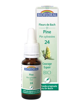 Image de Pine Pin sylvestre n°24 - Courage et espoir Bio aux fleurs de Bach 20 ml - Biofloral depuis Achetez les produits Biofloral à l'herboristerie Louis