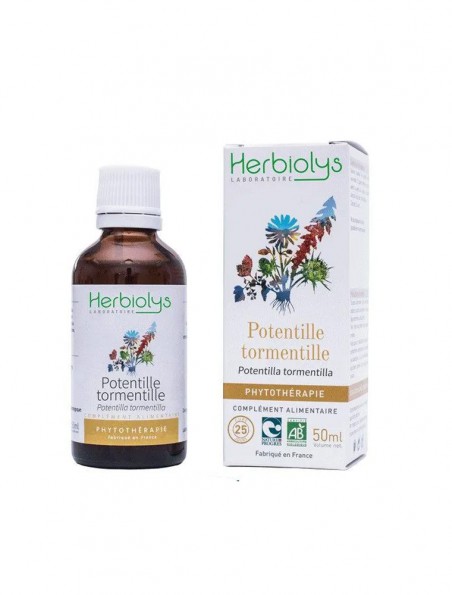 Potentille tormentille Bio - Détox et Digestion Teinture-mère Potentilla tormentilla erecta 50 ml - Herbiolys