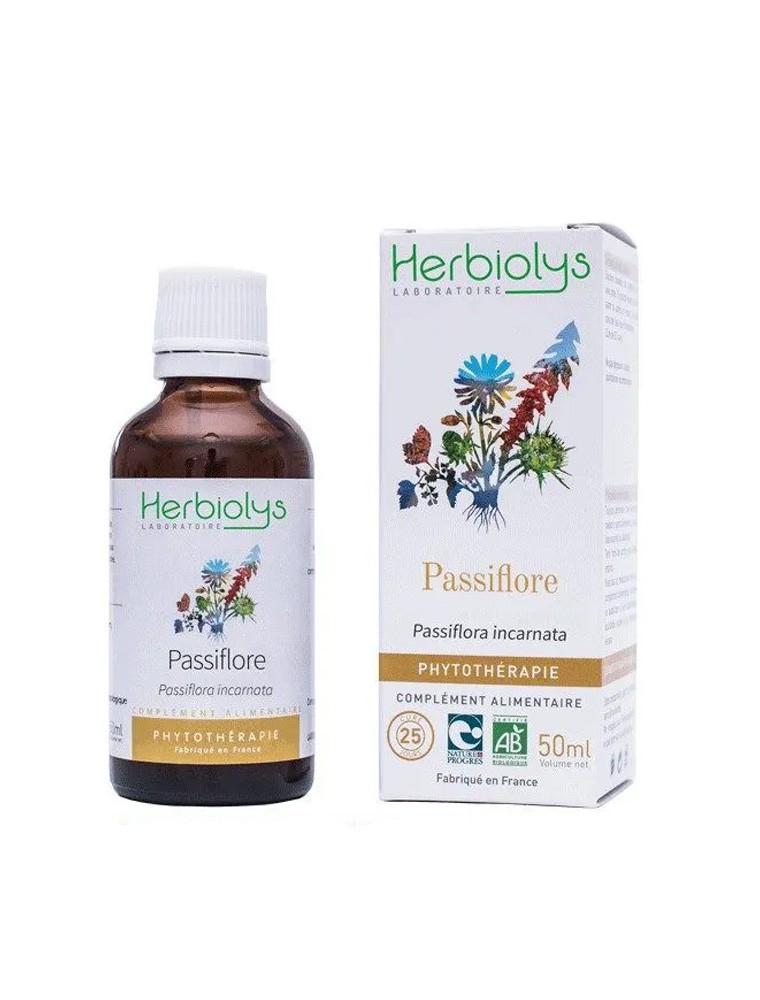 Image principale de la modale pour Passiflore Bio - Stress et Sommeil Teinture-mère Passiflora incarnata 50 ml - Herbiolys