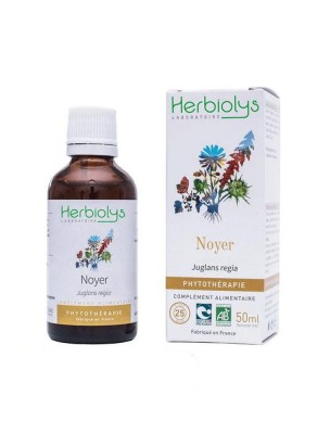 Image de Noyer - Estomac et Sucre Teinture-mère Juglans regia 50 ml - Herbiolys depuis Noyer Bio - Feuilles entières 50g - Tisane de Juglans regia L. | Herboristerie Louis