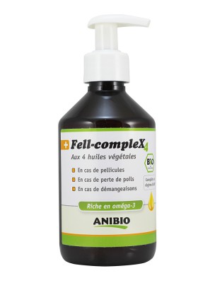 Image de Fell-Complex 4 Bio - Organic virgin vegetable oils for animals 300 ml - AniBio via Buy Black Hair Shampoo with Organic Grape Seed Oil - Solid
