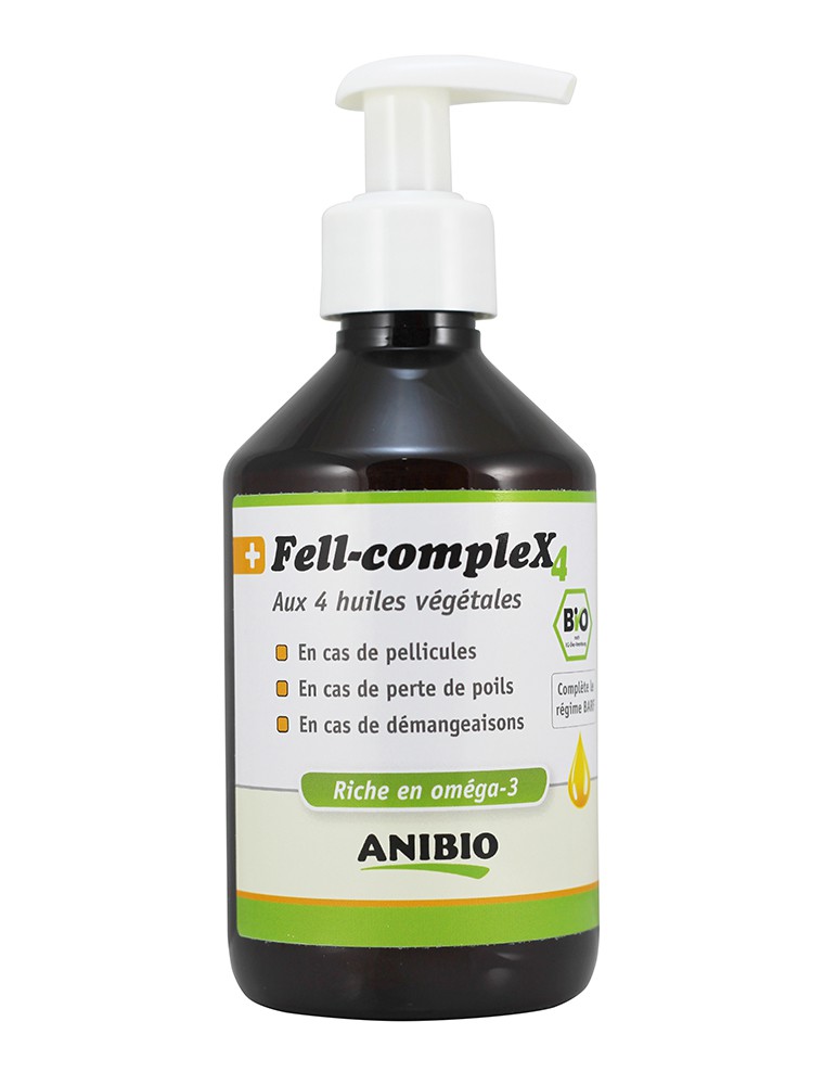 Image principale de la modale pour Fell-Complex 4 Bio - Huiles végétales vierges Bio Animaux 300 ml - AniBio