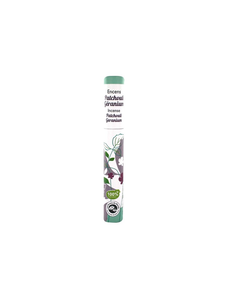 Image principale de la modale pour Patchouli Géranium - Encens végétal 30 bâtonnets - Les Encens du Monde