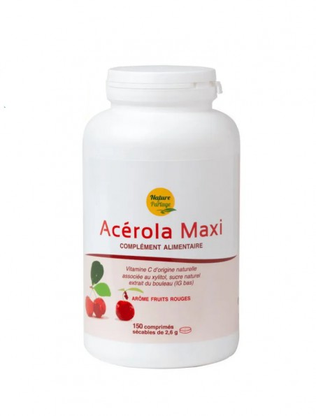 Image principale de Acérola Maxi - Vitamine C naturelle 150 comprimés - Nature et Partage