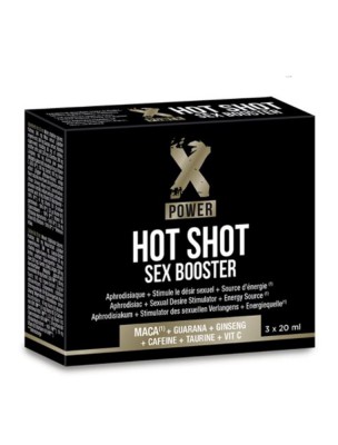 Image de Hot Shot Sex Booster XPower - Aphrodisiaque 3 unidoses de 20 ml - LaboPhyto via Erection Booster XPower, stimule l'érection