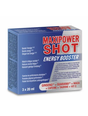 Image de MaxiPower Shot - Energy Booster 3 unidoses de 20 ml - LaboPhyto depuis Achetez les produits LaboPhyto à l'herboristerie Louis