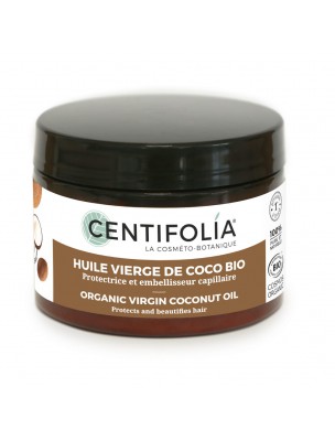 Image de Coco Bio - Huile végétale vierge de Cocos nucifera Pot de 125 ml - Centifolia via Masque Soin Intense 3 en 1 Bio - Centifolia