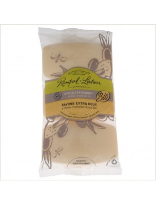 Image de Organic Hypoallergenic Extra-Mild Soaps - Sensitive Skin Sweet Almond 3x150 g - Rampal Latour depuis Order the products Rampal Latour at the herbalist's shop Louis