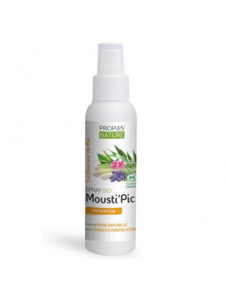 Achetez Spray Mousti'Pic Bio - Prévention 100 ml - Propos Nature à l'herboristerie Louis Image principale de Spray Mousti'Pic Bio - Prévention 100 ml - Propos Nature