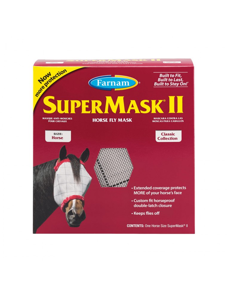Image principale de la modale pour Supermask Horse II - Masque anti-insectes sans oreilles pour Chevaux - Farnam
