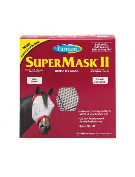 Image principale de Supermask Horse II - Masque anti-insectes sans oreilles pour Chevaux - Farnam