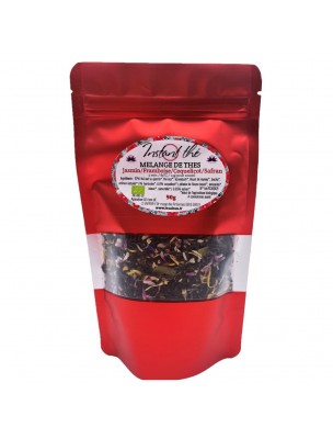 Image de Jasmine-Raspberry-Poppy-Safran Organic Tea - Green and Black Ardennes Teas 50 grams - Le Safran depuis Black tea in all its flavours (2)