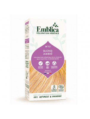 Image de Coloration Blond ambré Bio - Coloration végétale 7.3 100g - Emblica depuis PrestaBlog