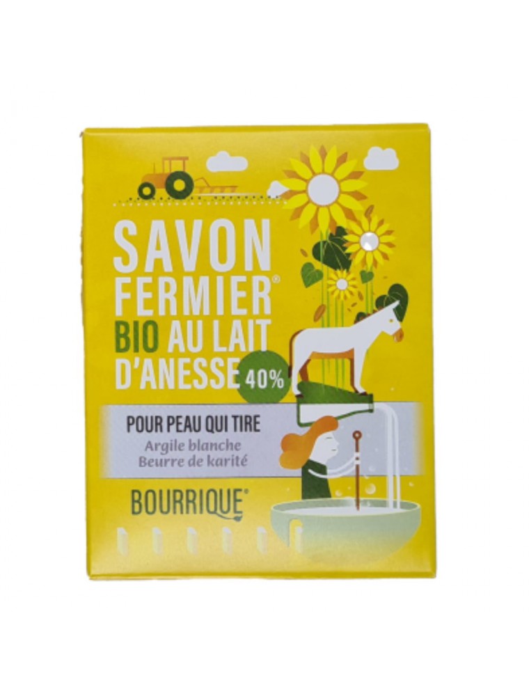 Savon Argile blanche au lait d'ânesse Bio - Peaux sèches 100g - Paysane