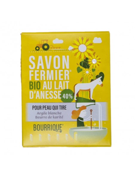 Savon Argile blanche au lait d'ânesse Bio - Peaux sèches 100g - Paysane Savon Argile blanche au lait d'ânesse Bio - Peaux sèches 100g - Paysane
