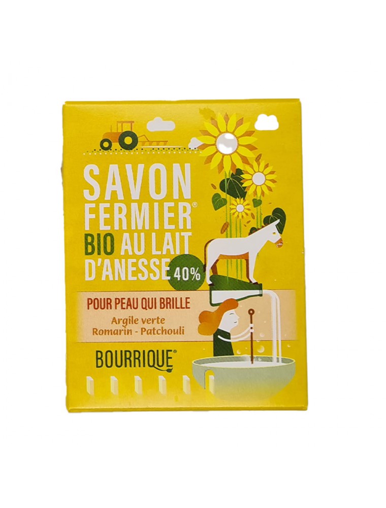 Savon Argile verte au lait d'ânesse Bio - Peaux Grasses 100g - Paysane