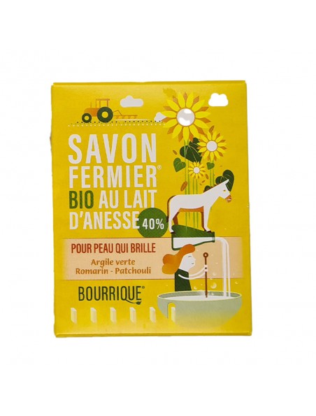 Savon Argile verte au lait d'ânesse Bio - Peaux Grasses 100g - Paysane Savon Argile verte au lait d'ânesse Bio - Peaux Grasses 100g - Paysane