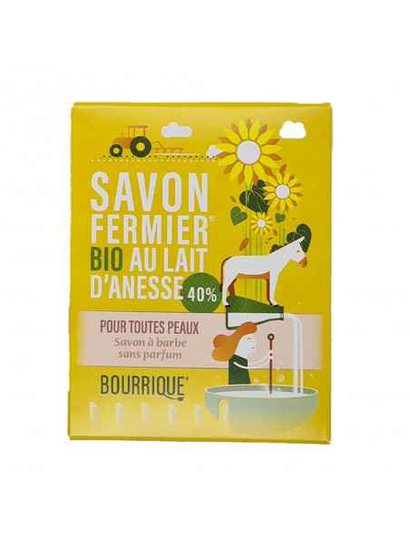 Savon à barbe au lait d'ânesse frais et bio - Peaux Sensibles 100 grammes - Paysane Savon à barbe au lait d'ânesse frais et bio - Peaux Sensibles 100 grammes - Paysane