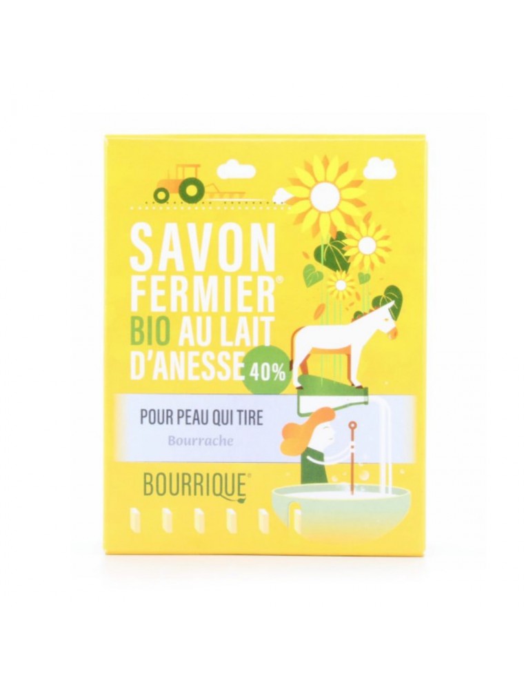 Savon Bourrache au lait d'ânesse Bio - Peaux sèches 100g - Paysane