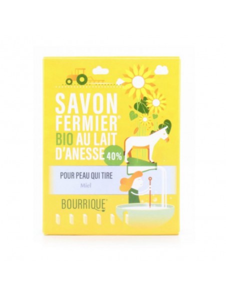 Savon Miel au lait d'ânesse Bio - Tout Type de Peau 100g - Paysane