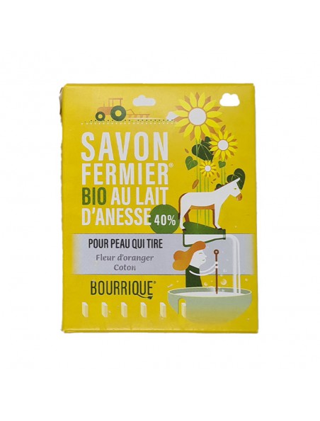 Savon Fleur d'Oranger et Coton au lait d'ânesse Bio - Peaux Sensibles 100g - Paysane Savon Fleur d'Oranger et Coton au lait d'ânesse Bio - Peaux Sensibles 100g - Paysane