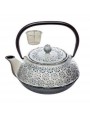 Image de White Cast Iron Teapot 1 Litre with its filter via Buy Set of 2 Porcelain Mugs Pink Flamingo and Hummingbird 350