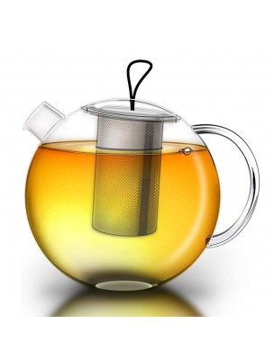 Image de Family Infuser in borosilicate glass 1 Litre with its filter depuis Cast iron, porcelain or glass teapots for aesthetic brewing