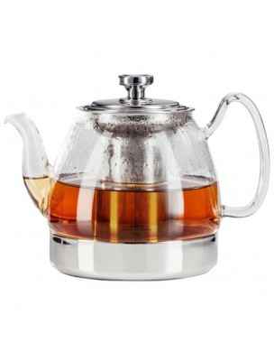 Image de Infuseur en Verre borosilicate Tous Feux 800ml avec son filtre via Réconfort d'Automne Bio - Mélange de Plantes - 70g