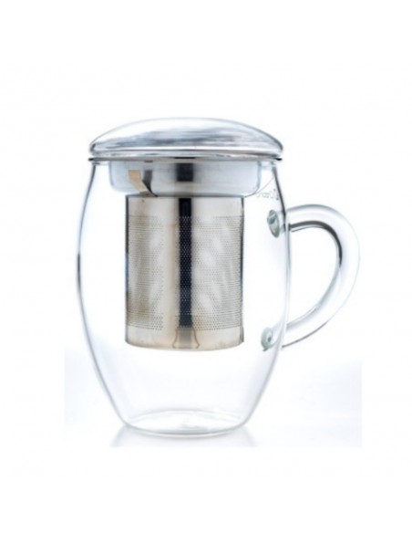Mug en Verre borosilicate 3 en 1 400ml avec son filtre