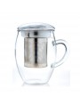 Image de Mug 3 en 1 en Verre borosilicate 400ml avec son filtre via Acheter Boite à thé New Little Geisha Petrol pour 150 g de
