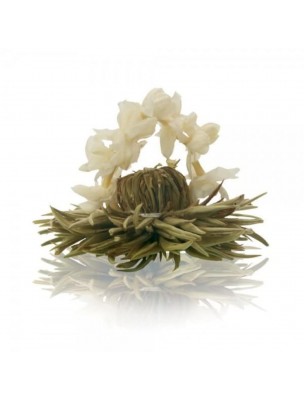 Image de Fleur de Thé Silver Wedding - White Tea Jasmine in a Bow depuis Buy our natural and organic tea flowers