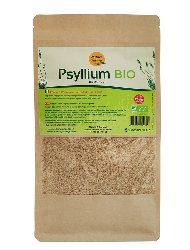 Image principale de la modale pour Psyllium blond Bio - Transit intestinal 300 grammes - Nature et Partage 