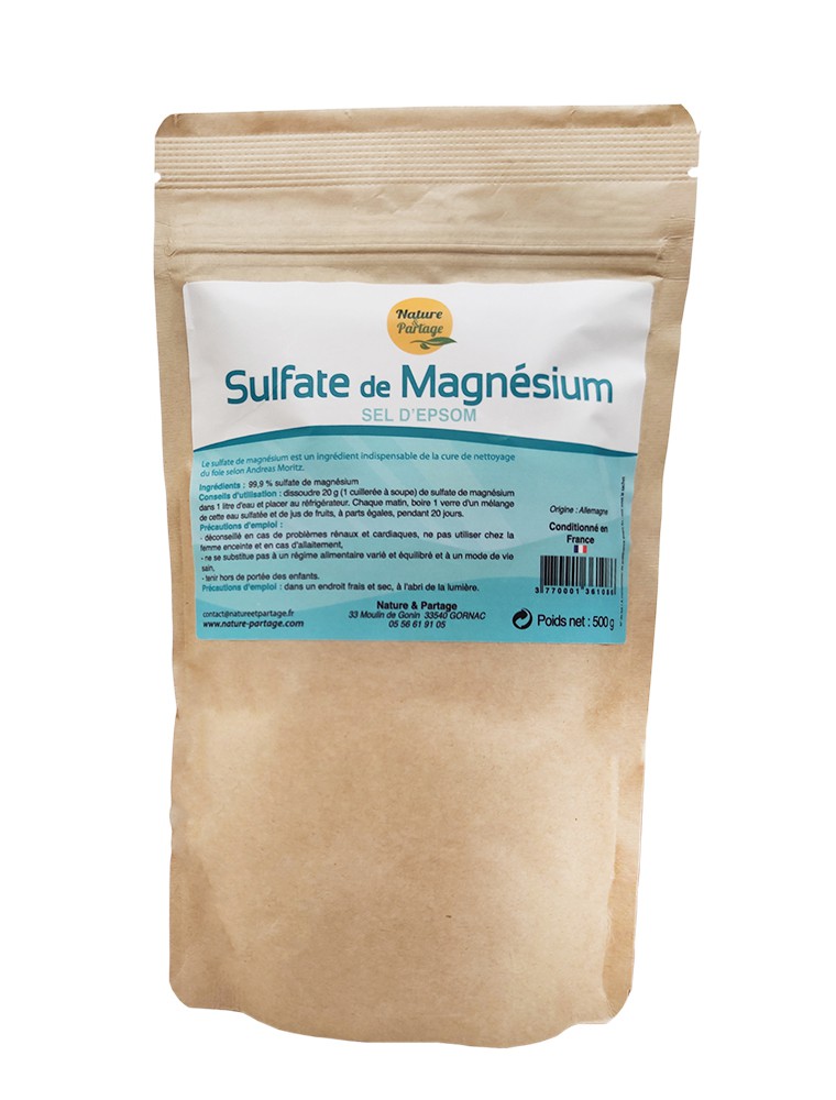 Image principale de la modale pour Sulfate de Magnésium - Sel d'Epsom 500 grammes - Nature et Partage