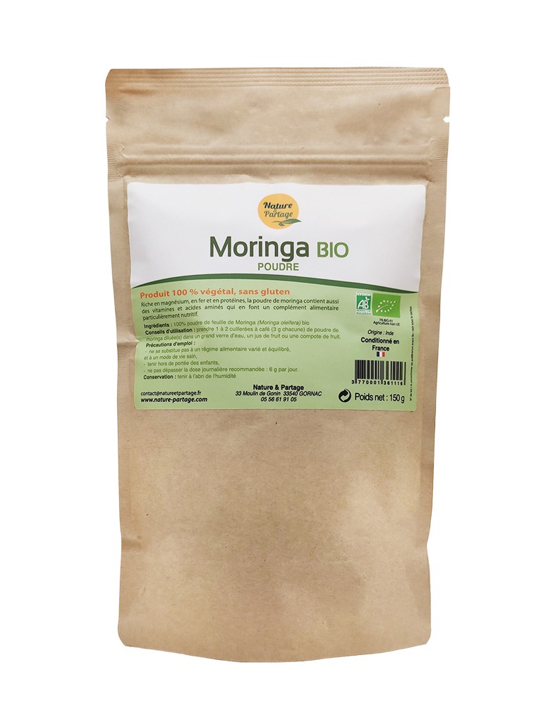 Moringa Bio - Feuilles en poudre 150g - Tisane de Moringa oleifera
