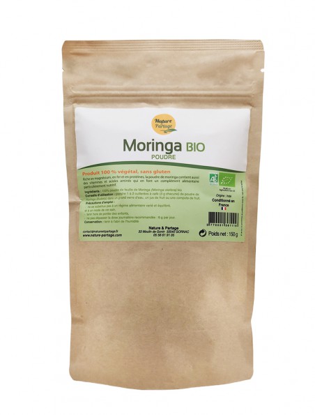 Moringa Bio - Feuilles en poudre 150g - Tisane de Moringa oleifera