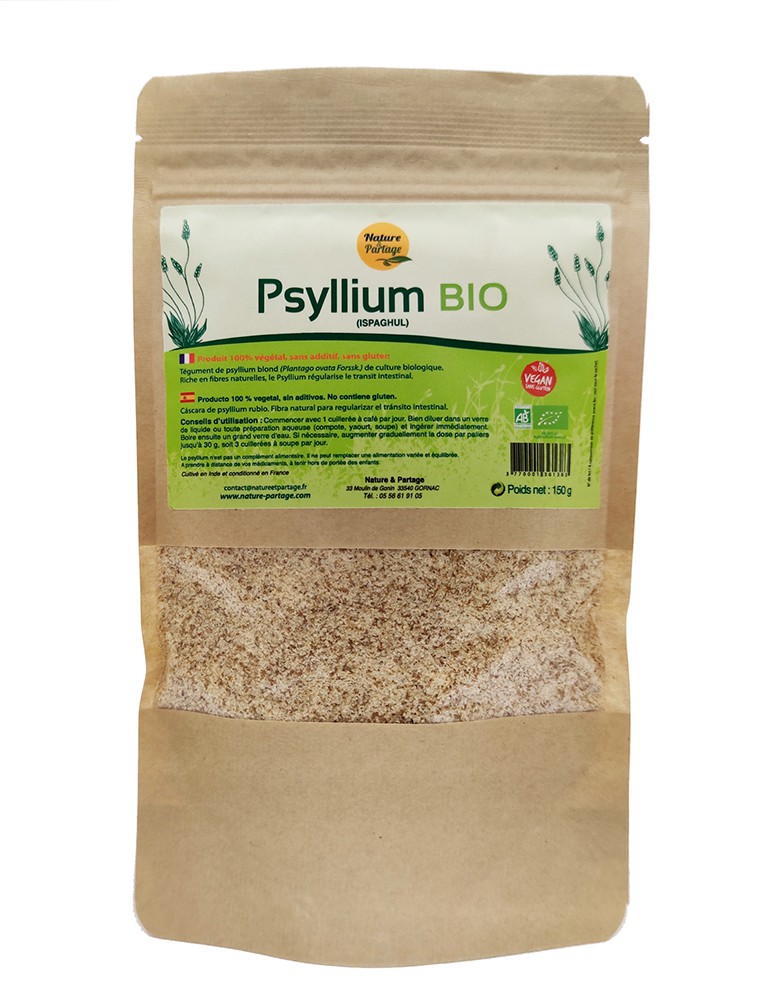 Image principale de la modale pour Psyllium blond Bio - Transit intestinal 150 g - Nature et Partage