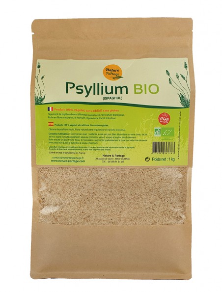 Psyllium blond Bio - Transit intestinal 1 kg - Nature et Partage 