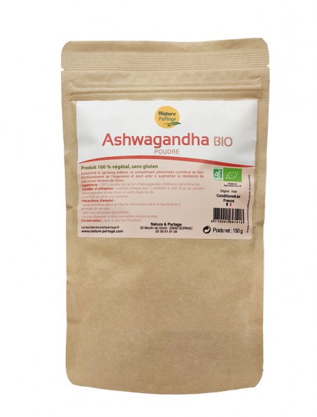 Image principale de Ashwagandha Bio - Racine en poudre 150g - Withania somnifera - Nature et Partage