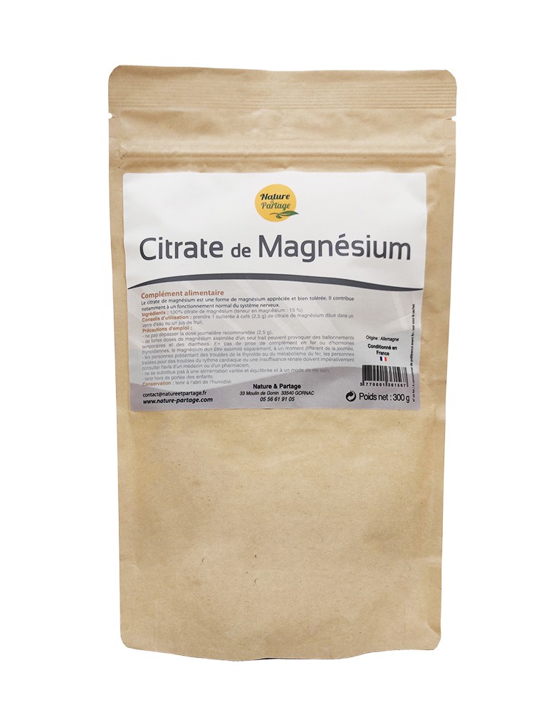 Image principale de la modale pour Citrate de Magnésium - Stress et Sommeil 300g - Nature et Partage