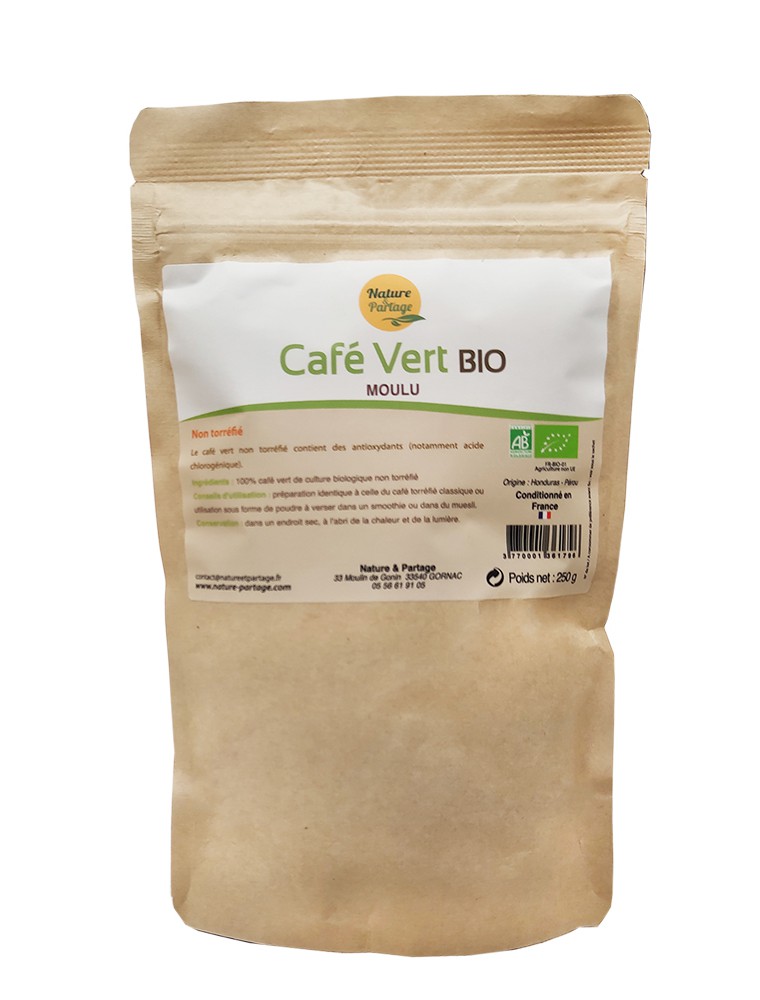 Café vert Bio - Moulu et non torréfié 250g - Nature et Partage