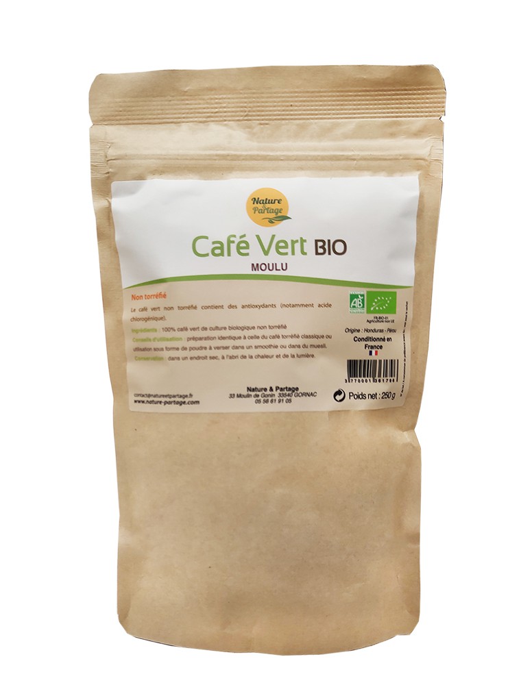 Image principale de la modale pour Café vert Bio - Moulu et non torréfié 250g - Nature et Partage